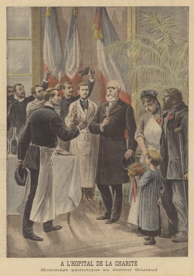 Patriotische Ehrung zu Ehren von Doktor Gouraud im Hopital de la Charite, Paris von French School